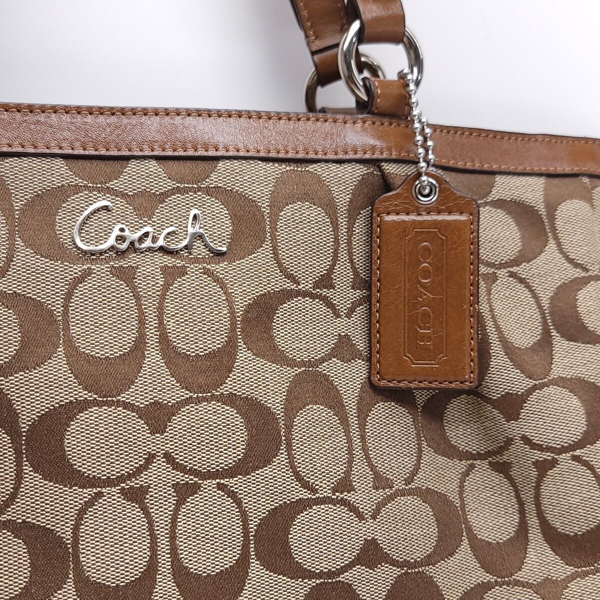 COACH East-West Signature Tote Shoulder Bag Purse Gallery COACH East-West Signature Tote Shoulder Bag Purse Gallery