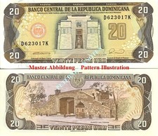 REPUBBLICA DOMINICANA DOMINICAN Rep. 20 PESOS ORO 1990 Unc P133 #6350#❇️❇️