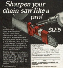 1978 Vintage Print Ad Pro Sharp Corporation Sharpen your chain saw like a pro!