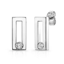 Dafina Classic Studs in 14K White Gold with Diamonds Earrings
