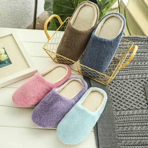 Men Women Cotton Slippers Velvet Shoes 