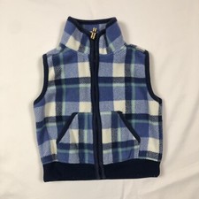 Carters Fleece Vest 6 Months Unisex Blue Plaid Winter Vest Baby Boy Baby Girl