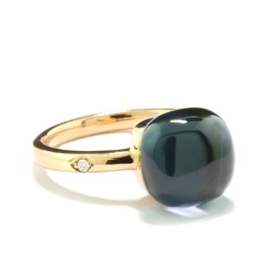 Mtrolls Anello con topazio blu da 11,00 carati anello topazio naturale originale certificato ovale astrologia elegante pietra topazio blu energizzato regolabile Anello in argento placcato pietra