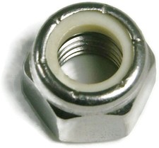 Stainless Steel Nylon Insert Lock Hex Nut UNC 10-24, Qty 100