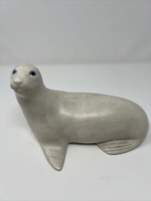 Vintage 1978 Ceramic Seal Sea Lion Duncan Enterprises. Hand Painted. Large.