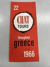 VINTAGE TOUR BROCHURE 1966 RETRO SOUVENIR GREECE  TOURIST EUROPE CHAT TOURS