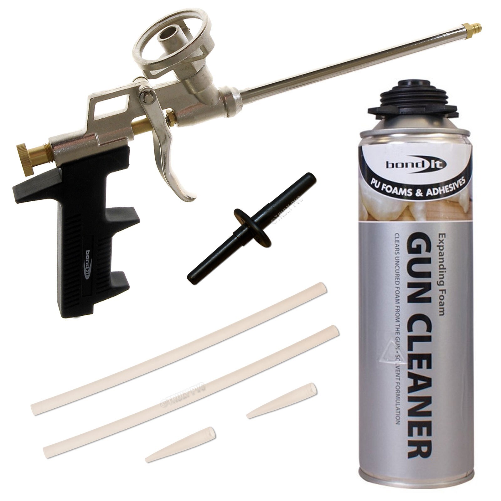 Foam Gun & Cleaner Expanding PU Gap Filler Applicator 500ml Can Solvent Cleaner