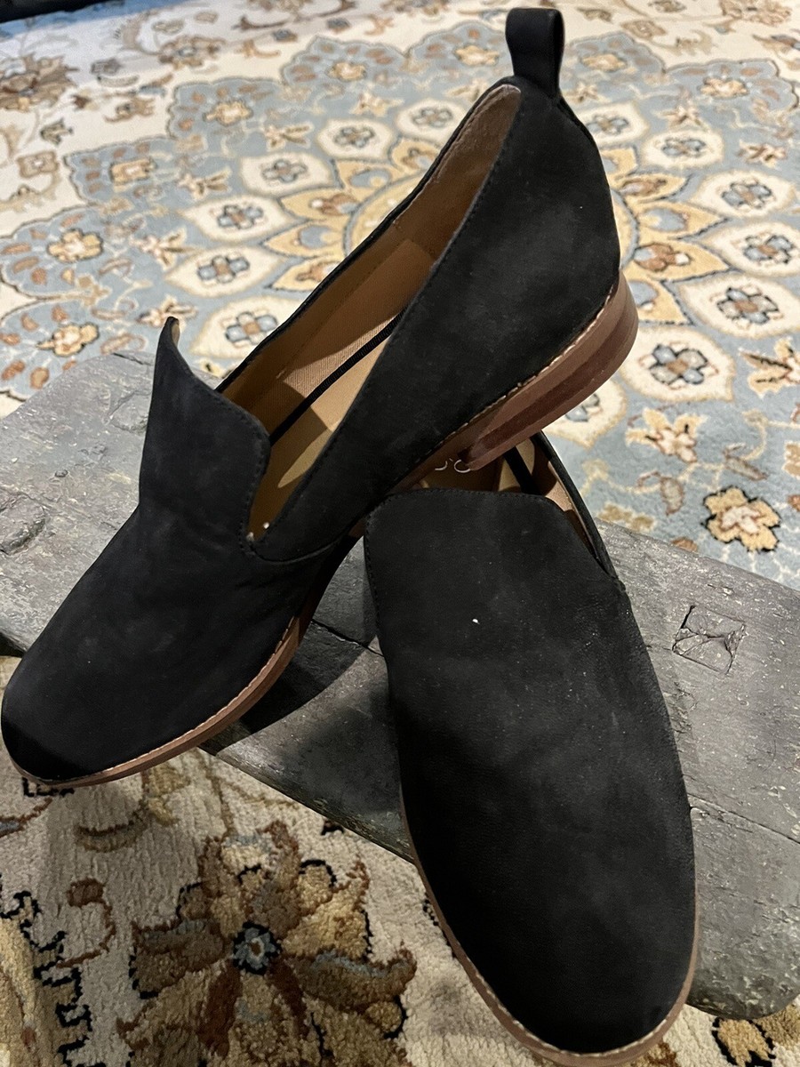 Franco Sarto Women's Black Suede Slip On Casual Oxford Shoes Sz 9
