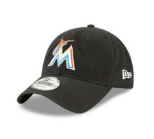 MIAMI MARLINS MLB BLACK NEW ERA 9TWENTY 920 VINTAGE RETRO OLD LOGO HAT CAP NEW