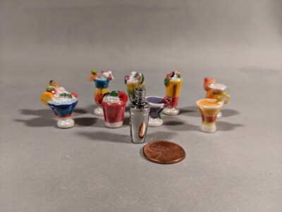 Cocktails! French Feves Porcelain Figurines Epiphany Cake