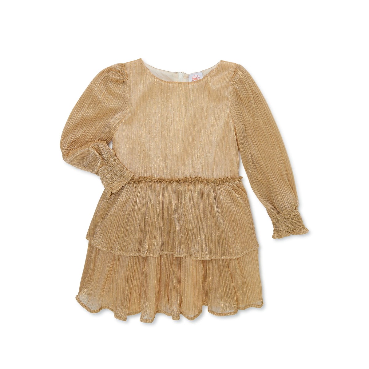 Wonder Nation Baby and Toddler Girls Gold Holiday Dress, 0/3 Months Wonder Nation Baby and Toddler Girls Gold Holiday Dress, 0/3 Months
