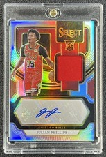 JULIAN PHILLIPS 2023-24 PANINI SELECT ROOKIE JERSEY AUTO SILVER PRIZM RC 116/199