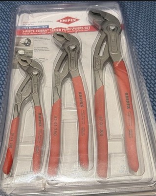 KNIPEX Tools 00 20 06 US1, 3-Piece Cobra Pliers Set (7'', 10'', and 12'')