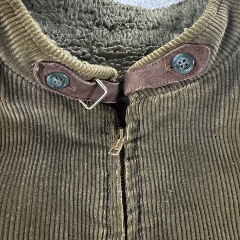 VTG McGregor Men's Olive Green Corduroy Barn Chore Jacket Sherpa Lined Size 42 - Image 3 of 4