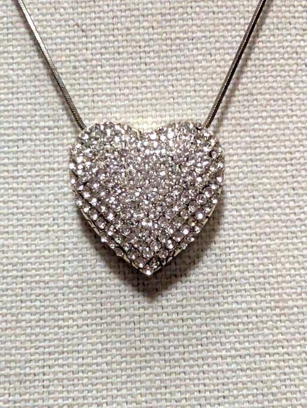 Brighton Marostica Clear Crystal Heart Pendant Necklace 18"