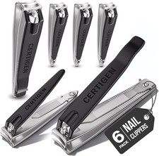 Nail Clippers Set 6 -Pack - Includes Toenail Clippers, Fingernail Clipper, and