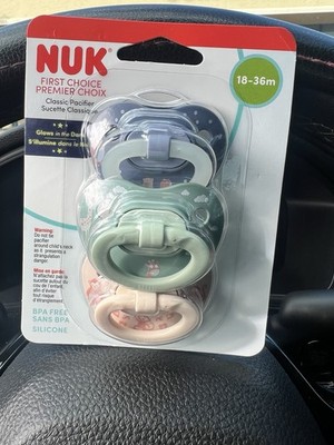NUK Classic Pacifier 3 Pack 18-36 Months New Sealed Glow In The Dark