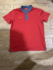 Nike Golf Dri-Fit Shirt - Red and Plaid Size Large Excellent Condition Court