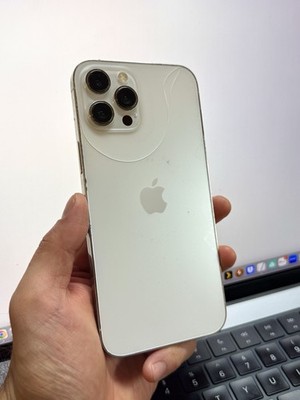 Apple iPhone 12 Pro Max 256GB Factory Unlocked White / Silver (Back Crack) #3589