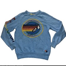 Aviator Nation miami crew sweatshirt ocean color SZ Small