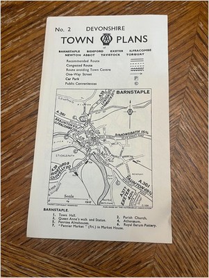 AA Devonshire Town Plans Pamphlet 7 Town Maps England 1960s