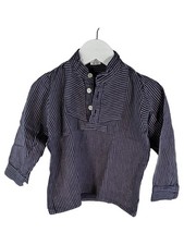 Camicia da pesca Wilkhahn bambino a righe taglia 86/92 blu cotone