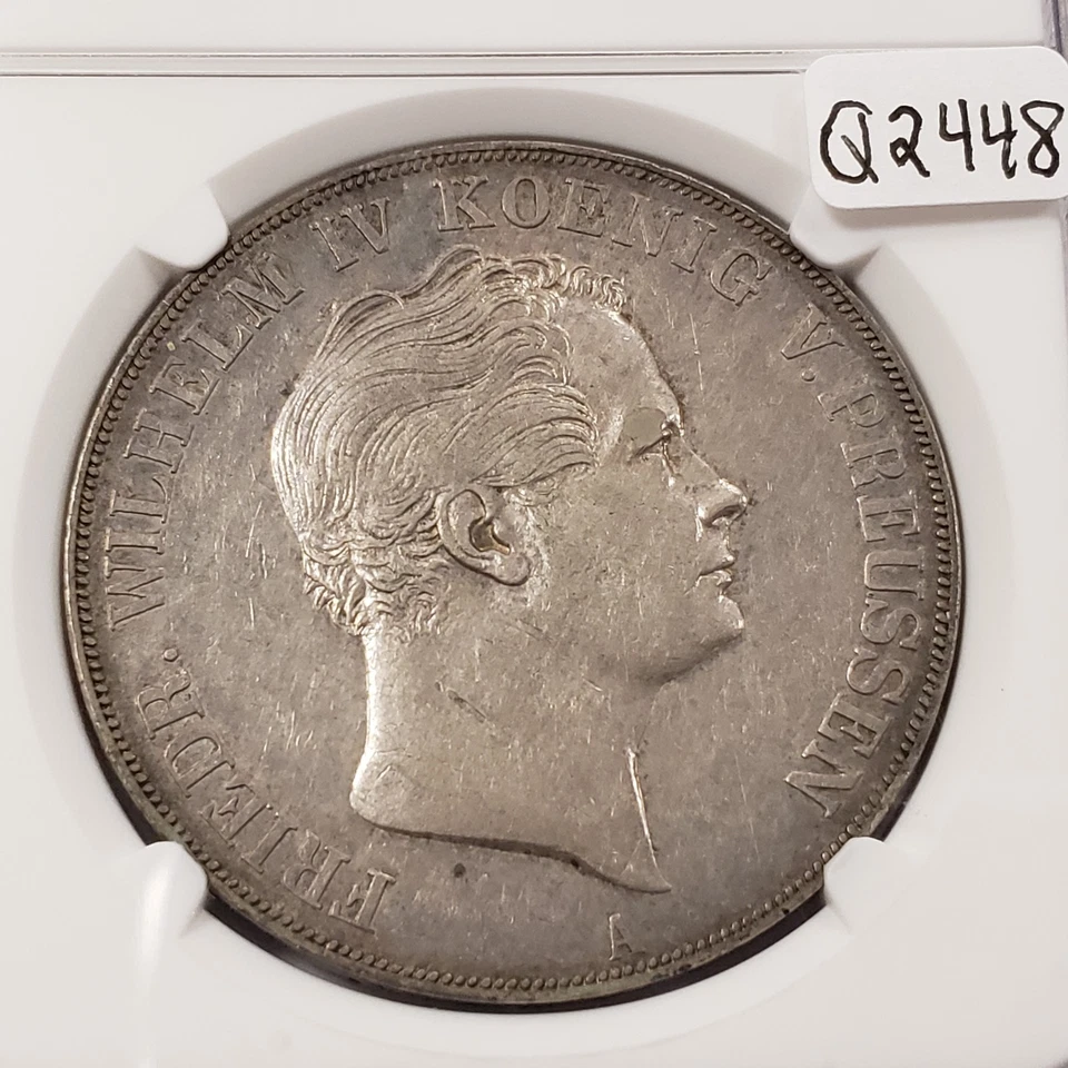1841-A 2 Taler Estados Alemanes Prusia 3.5 florines 1.074 oz ASW - NGC XF 45 - Q2448 Foto 4 de 4