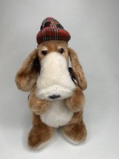Might Star Detective Puppy Dog Plush Plaid Hat Cape Brown White Korea 14"