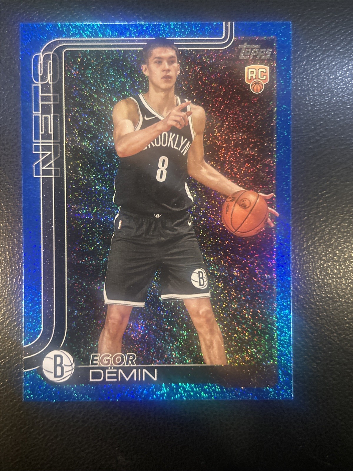 2025-26 Topps Egor Demin RC Blue Sandglitter Rookie #208 Nets