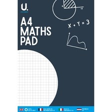 A4 Maths Paper - Quality School Grid Page Squared Notepad Graph Single Book 5mm