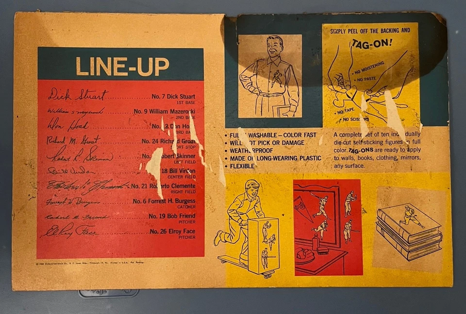 Pittsburgh Pirates 1960 Tag-Ons Serie Mundial Promo Set con Roberto Clemente Foto 2 de 4