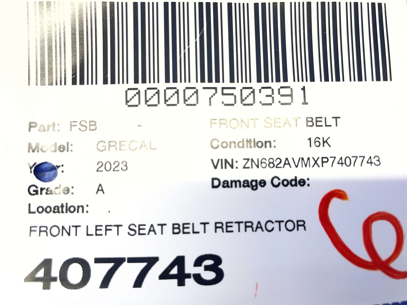 2023-2026 MASERATI GRECALE M182 FRONT LEFT SEAT BELT RETRACTOR W/ PRETENSIONER