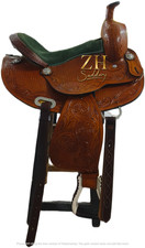 Handmade Leather Barrel Racing Horse Saddle Western Tooled Trail Tack Equestrian