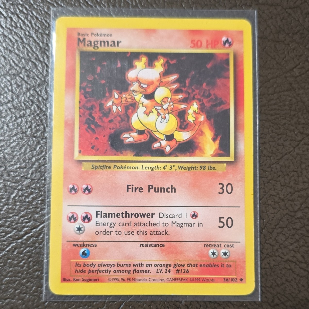 Pokémon TCG Magmar 36/102 Base Set Common Regular Basic 1999 English