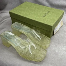 GUCCI Womens Clear Sandel Translucent Rubber 659261 J8700 8300 Size US 10, EU 40