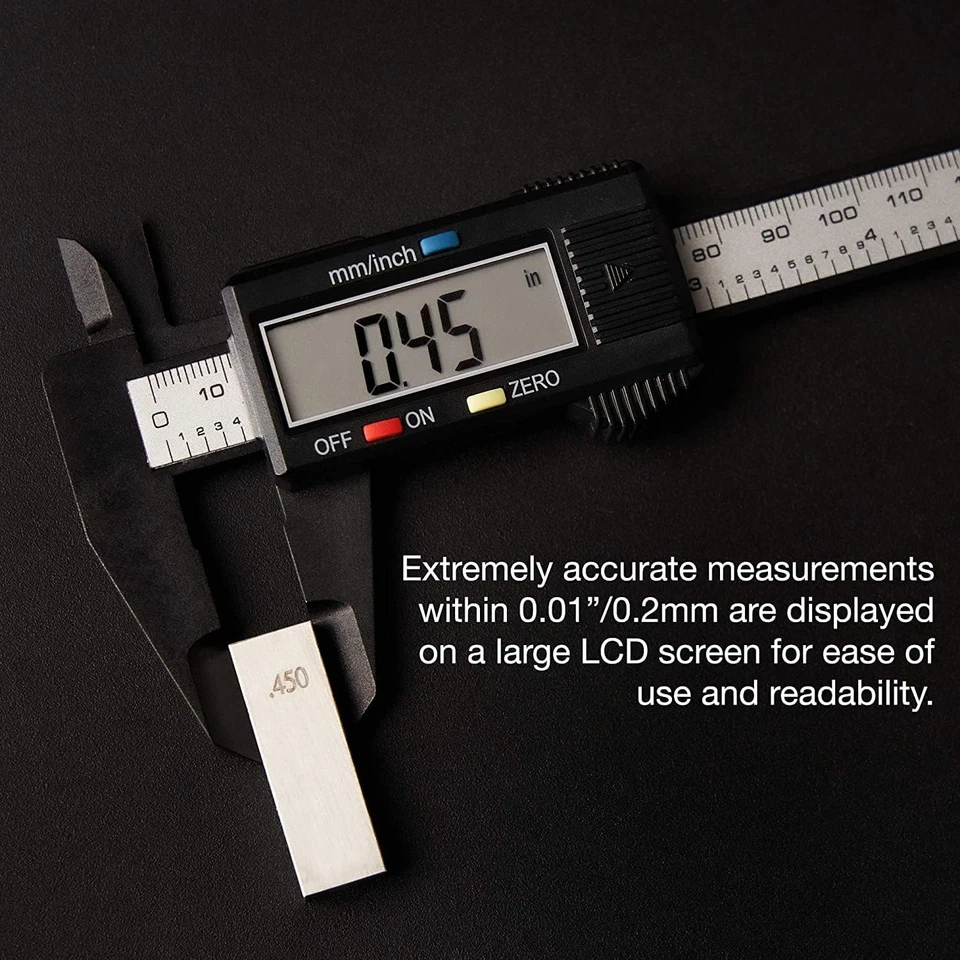 6 Digital Caliper Measuring Tool with Large LCD, Inch/MM, Internal & External - Image 4 of 4