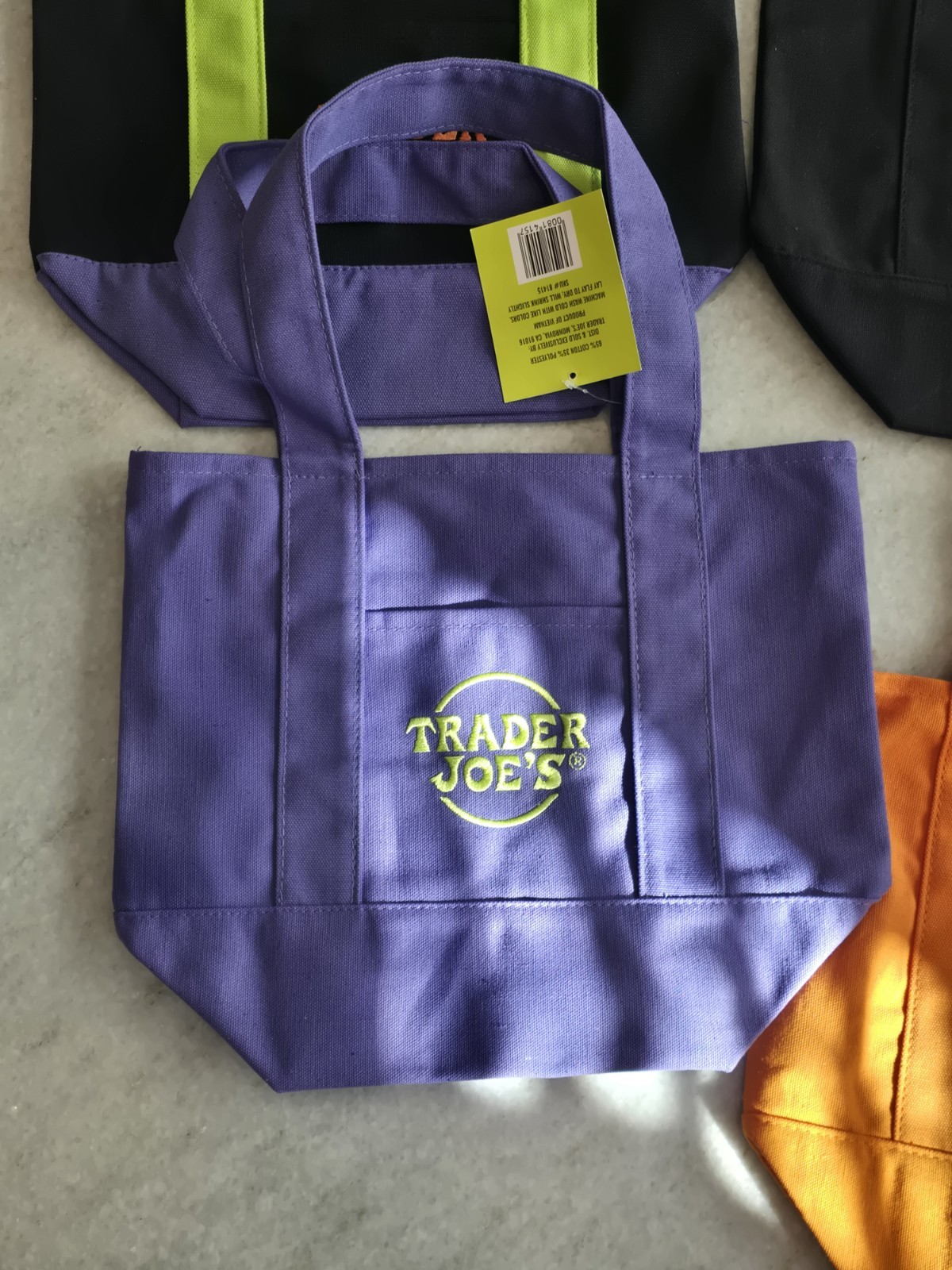 Trader Joe's Mini Halloween Canvas Tote Bag Set Of 4 RARE LIMITED In Hand New