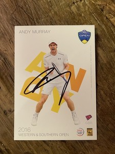 ANDY MURRAY, Hand Signed  US CINCINNATI OPEN TENNIS Champion Promotion Card.