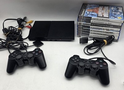 Sony Playstation 2 PS2 Slim Konsole SCPH-90004 mit 8 Spielen Fonctioniert 