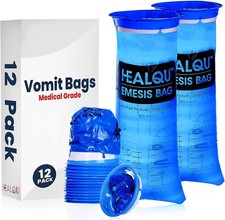 Hospital Vomit Bags, 1000ml, 12-Pack Disposable Motion Sickness Bags