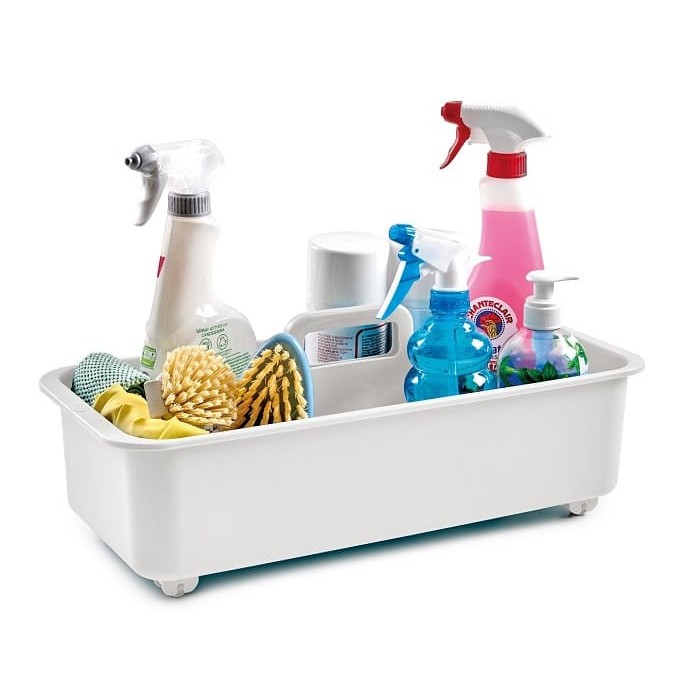 Snips Sink Storage Caddy Organiser White Kitchen Cleaning Holder