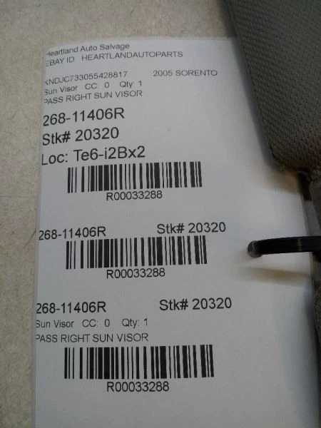 Parasol derecho pasajero Kia Sorento 2005 2006 2007 fabricante original usado probado Foto 4 de 4