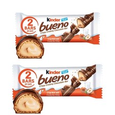 2 Pack Kinder Bueno Hazelnut Cream  Milk Chocolate Candy Bars, 1.5oz
