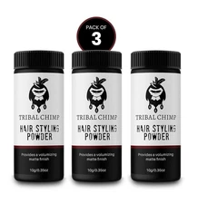 Tribal Chimp Hair Styling Powder Volumizing Matte Finish 0.35 oz 10g (3 Pack)