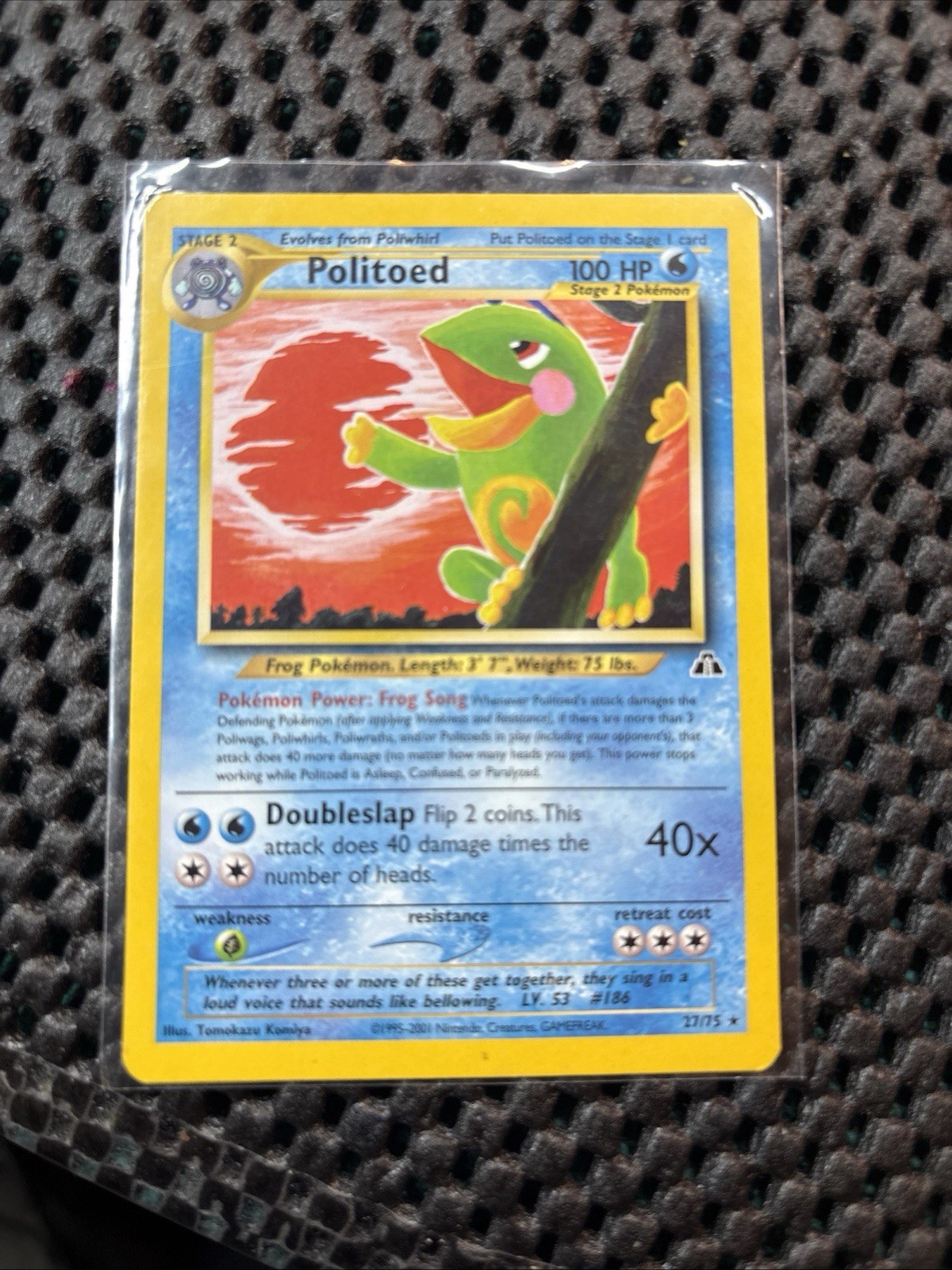 LP Unlimited Politoed 27/75 Rare Neo Discovery Pokemon Tomokazu Komiya