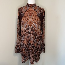 Free People Lady Luck Printed Tunic Dress – Size M - Boho