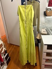 Nicholas lime green linen zip front women's dress