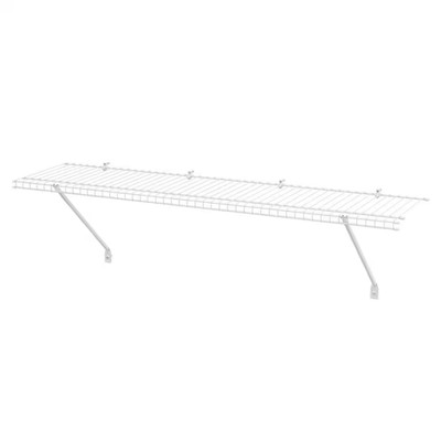 48x12 in White Wire Closet Shelf Vinyl Coated Steel Ventilated Storage Organizer