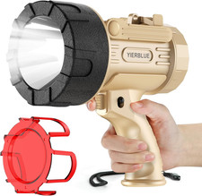 Rechargeable Spotlight 2000,000 Lumen LED, IP67 Waterproof Handheld Flashlight,