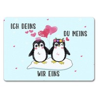 Pinguin PäRchen FußMatte In 35X50 Cm Ohne Rand Mit Spruch